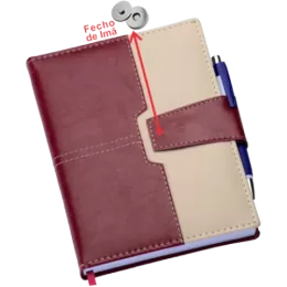 Agenda Executiva Vermelha c/ Fecho de Imã + Suporte p/ Caneta