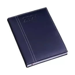 Agenda Diária Capa Lisa Azul com Costura LG107L