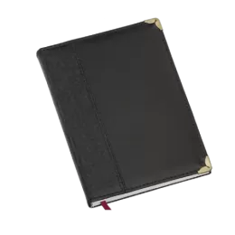 Agenda Diária Capa Croco Reta Preta