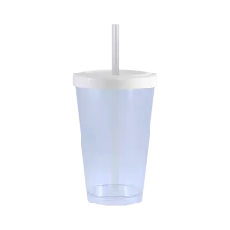 Copo Cancun Tampa e Canudo 320ml Cristal BB148