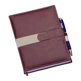 Agenda Executiva Vermelha c/ Fecho e Suporte p/ Caneta