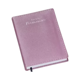 Agenda Compacta Permanente Metalizada Lisa Rosa