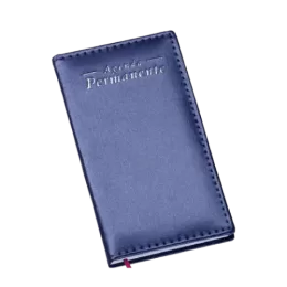Agenda Permanente de Bolso Capa Metalizada Lisa Azul