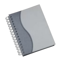 Agenda Wire-o Metalizada Com Recorte S Grafite Com Bolsa Interna