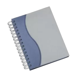 Agenda Wire-o Metalizada Com Recorte S Azul Com Bolsa Interna