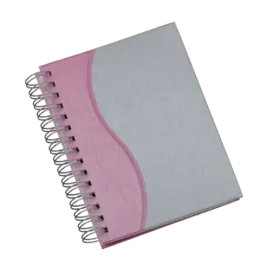 Agenda Wire-o Metalizada Com Recorte S Rosa Com Bolsa Interna