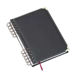 Agenda Wire-o Luxo Preta c/ Bolsa Interna