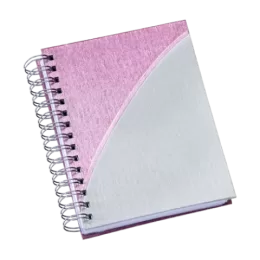 Agenda Wire-o Metalizada com Recorte Meia Lua Rosa c/ Prata com Bolsa Interna