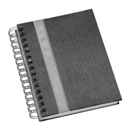 Agenda Wire-o Metalizada Grafite com Faixa Prata com Bolsa Interna