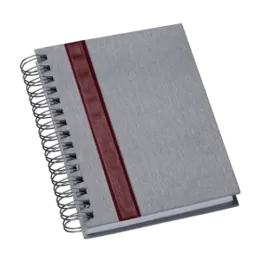 Agenda Wire-o Metalizada Prata com Faixa Vermelha com Bolsa Interna