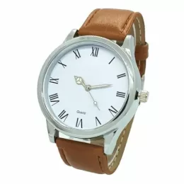 Relógio de Pulso Personalizado para Brinde Linha Cromo Couro EST-CCF1010PCC