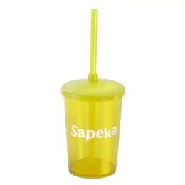 Copo 350 ml com Tampa e Canudo FAN22