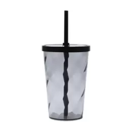 Copo 550 ml Espiral com Tampa e Canudo FAN20