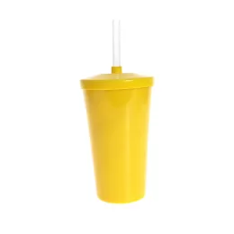 Copo Twister c/ Tampa e Canudo Amarelo Fechado 550ml LT-038