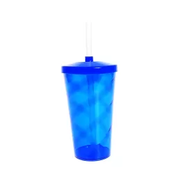 Copo Twister c/ Tampa e Canudo Azul Bic 550ml LT-025
