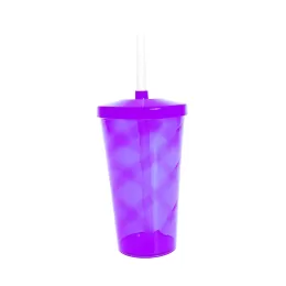 Copo Twister c/ Tampa e Canudo Roxo 550ml LT-036
