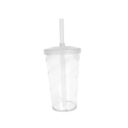 Copo Twister c/ Tampa e Canudo Natural Transparente 750ml LT-086