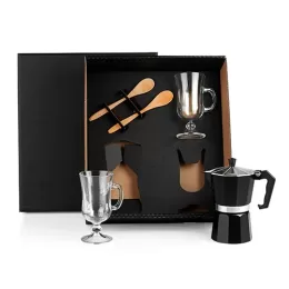 Kit para Café com Cafeteira Italiana 5 Pçs SMKT-90234