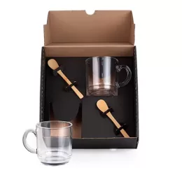 Kit Canecas com Colheres 4 Pçs SMKT-9039F