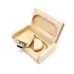 Kit Pen Drive Ecológico Oval de Madeira - GIPEC