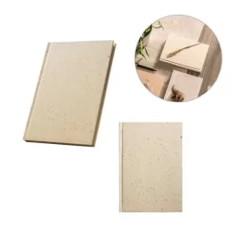 Caderno A5 com Resíduos da Cevada (25%) e Trapos de Algodão Reciclado (75%) com Folhas Pautadas SP93623