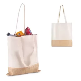 Sacola em Algodão e Juta 220g/m² (42x38x8,5cm) AI-BAC015