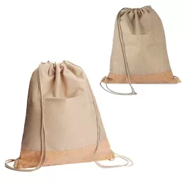 Sacola/Mochila em Poliéster 600D e Cortiça (34x38x9cm) AI-BP0004